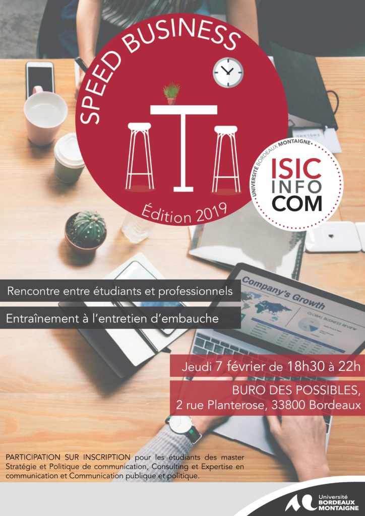 Speed Business IsicMasterCom : rendez vous le 7 février