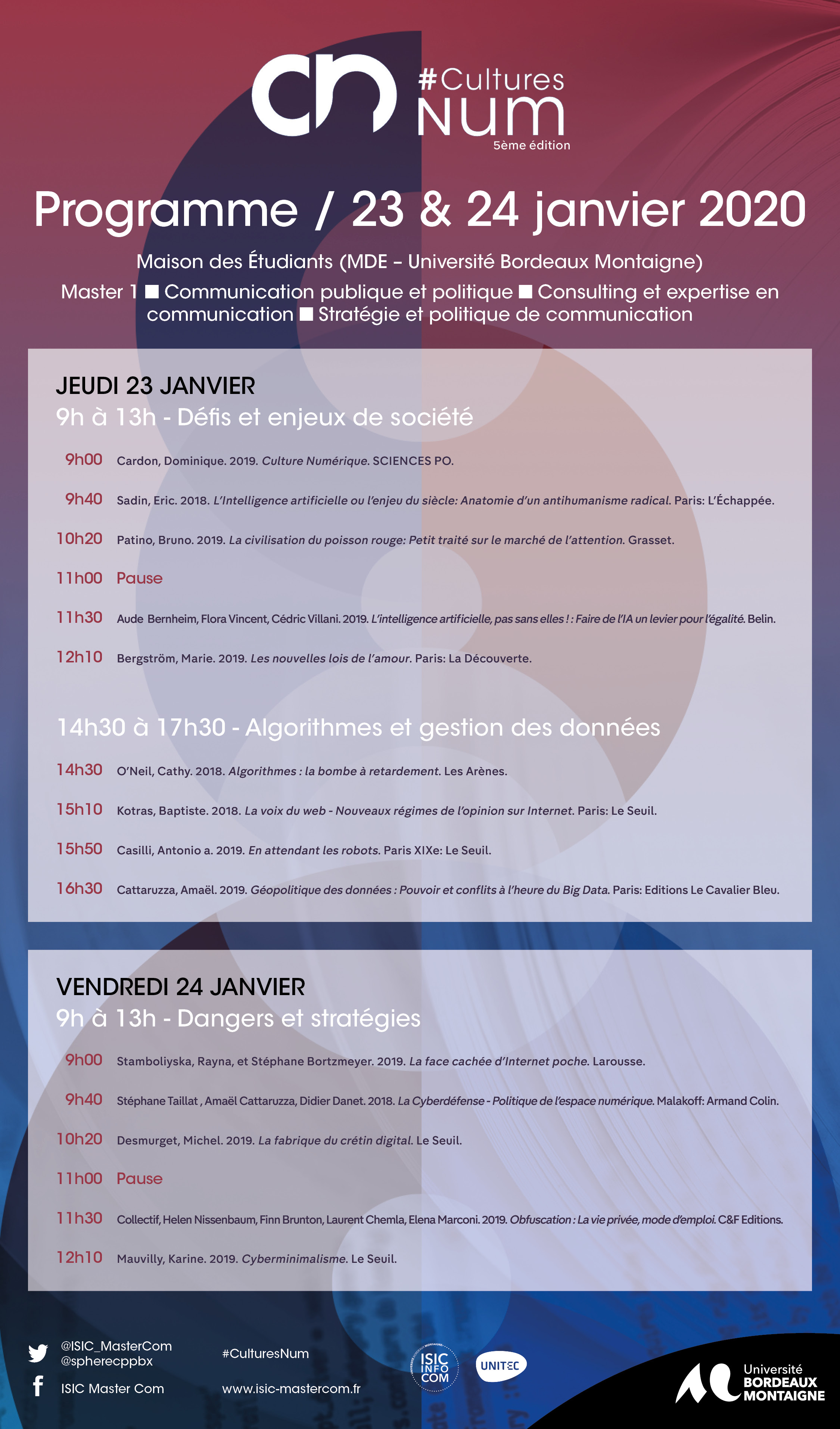 #CulturesNum – 5ème édition les 23 et 24 janvier 2020 #CulturesNum – 5ème édition les 23 et 24 janvier 2020