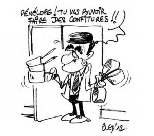 Dessin de caricature en noir et blanc 